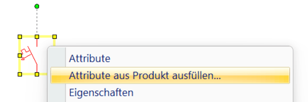 Ausfüllen der Attribute aus einem Produkt