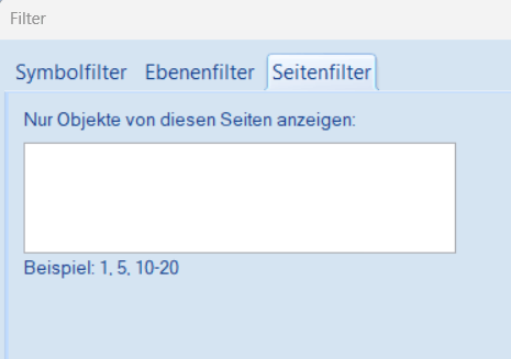 Stückliste - Filter nach Seiten